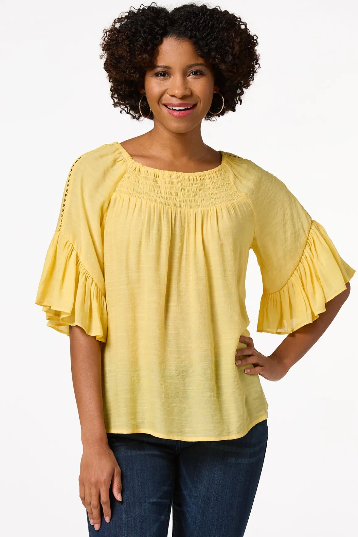 Ruffled Bell Sleeve Top