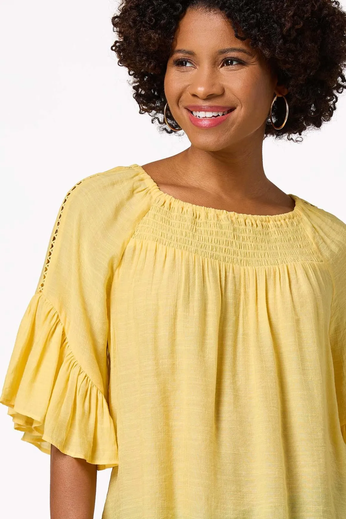 Ruffled Bell Sleeve Top
