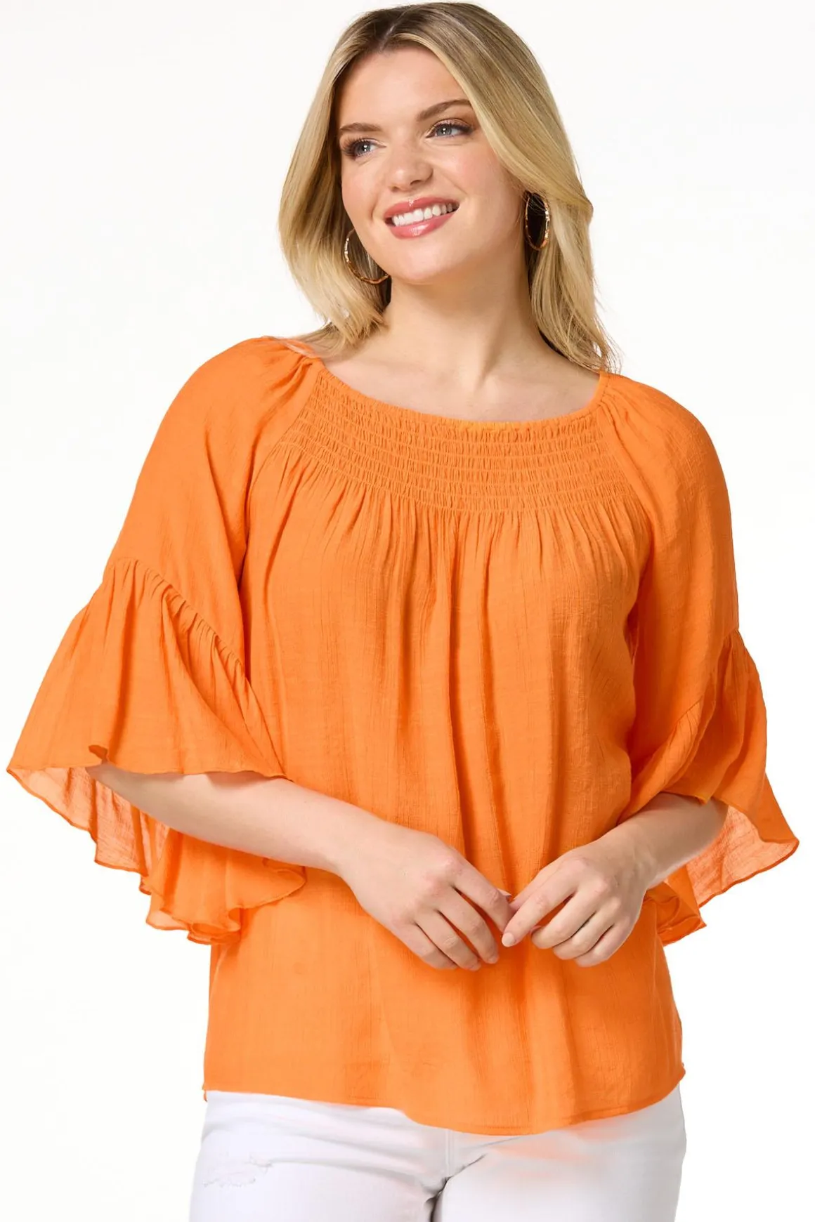 Ruffled Bell Sleeve Top