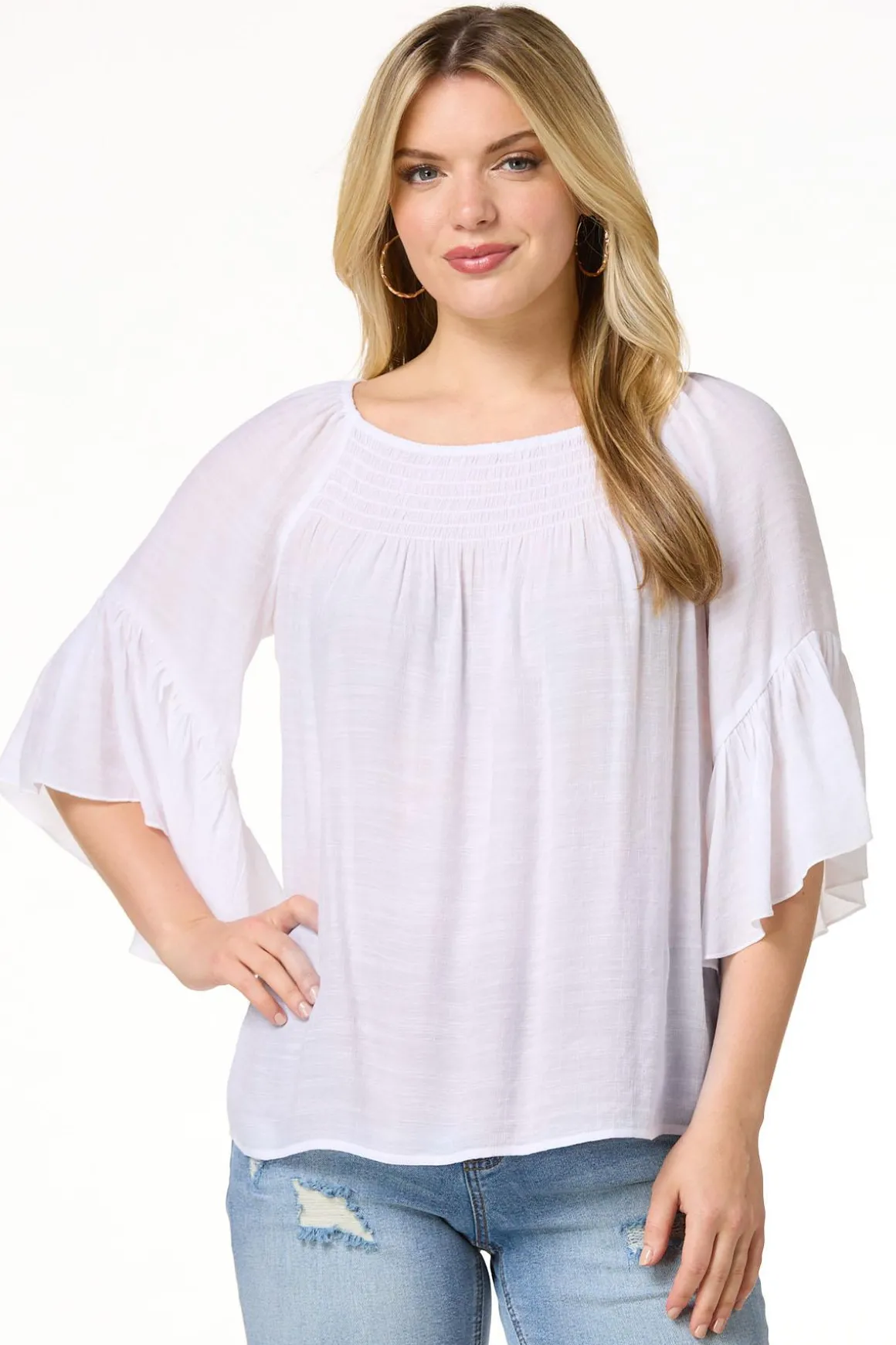Ruffled Bell Sleeve Top