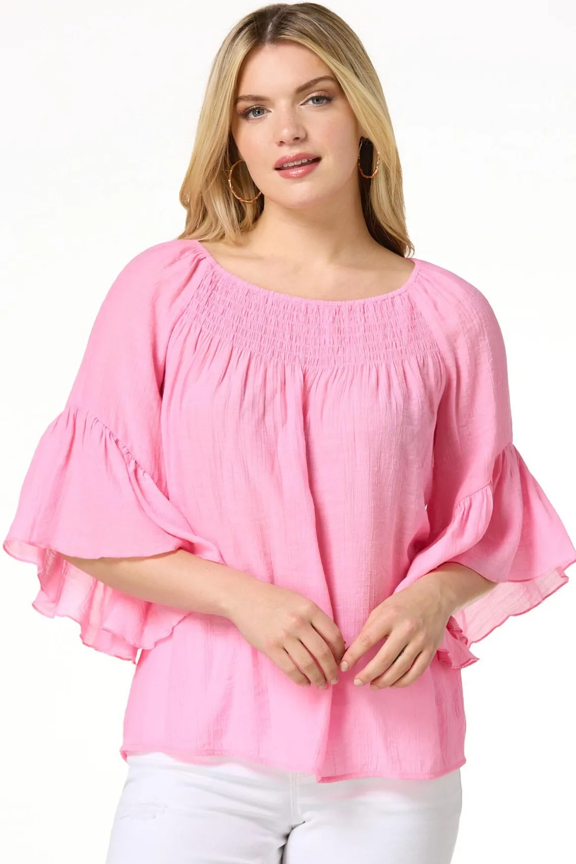 Ruffled Bell Sleeve Top