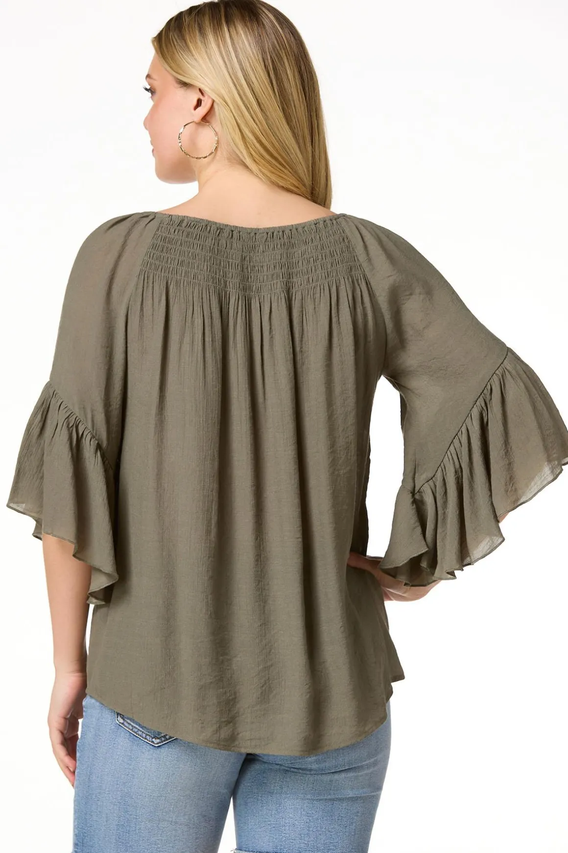 Ruffled Bell Sleeve Top
