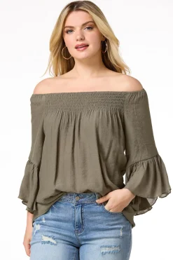 Ruffled Bell Sleeve Top
