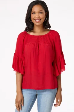 Ruffled Bell Sleeve Top