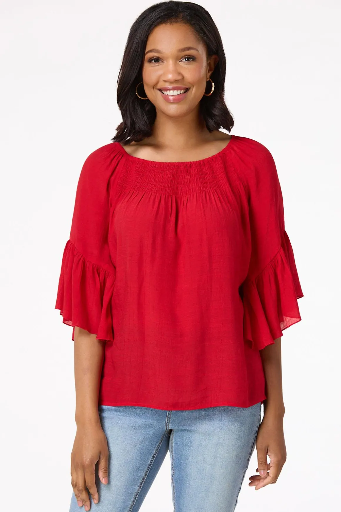 Ruffled Bell Sleeve Top