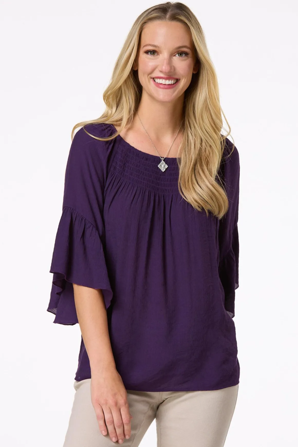 Ruffled Bell Sleeve Top