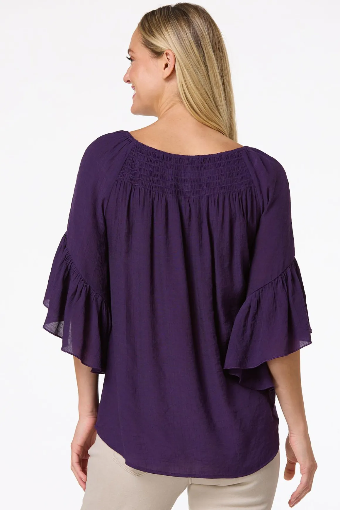 Ruffled Bell Sleeve Top