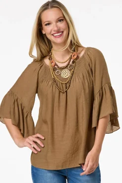 Ruffled Bell Sleeve Top