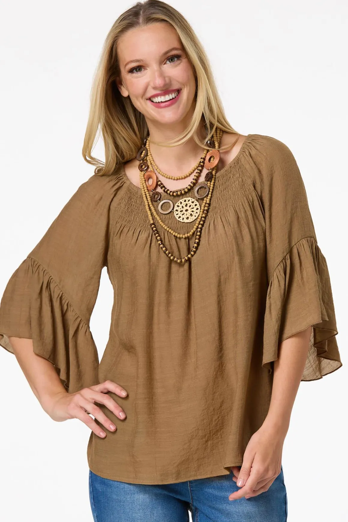 Ruffled Bell Sleeve Top
