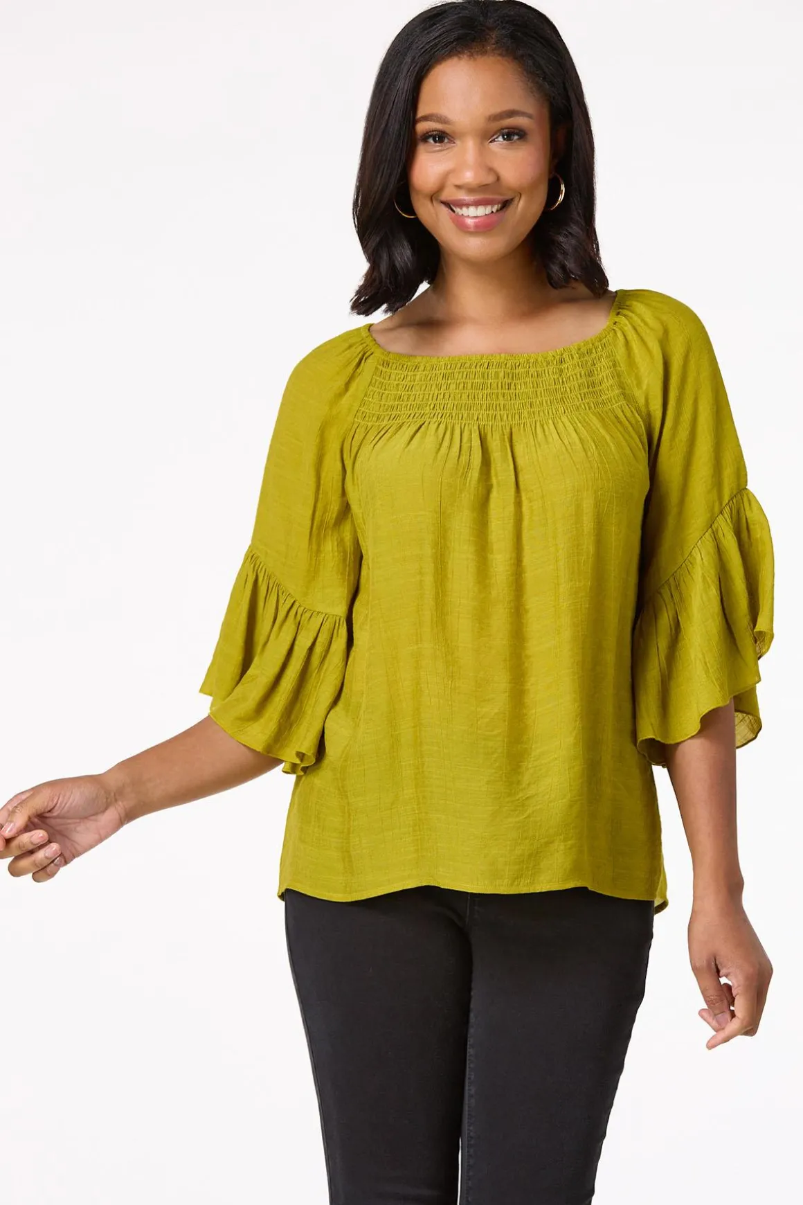 Ruffled Bell Sleeve Top