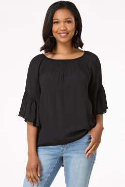 Ruffled Bell Sleeve Top