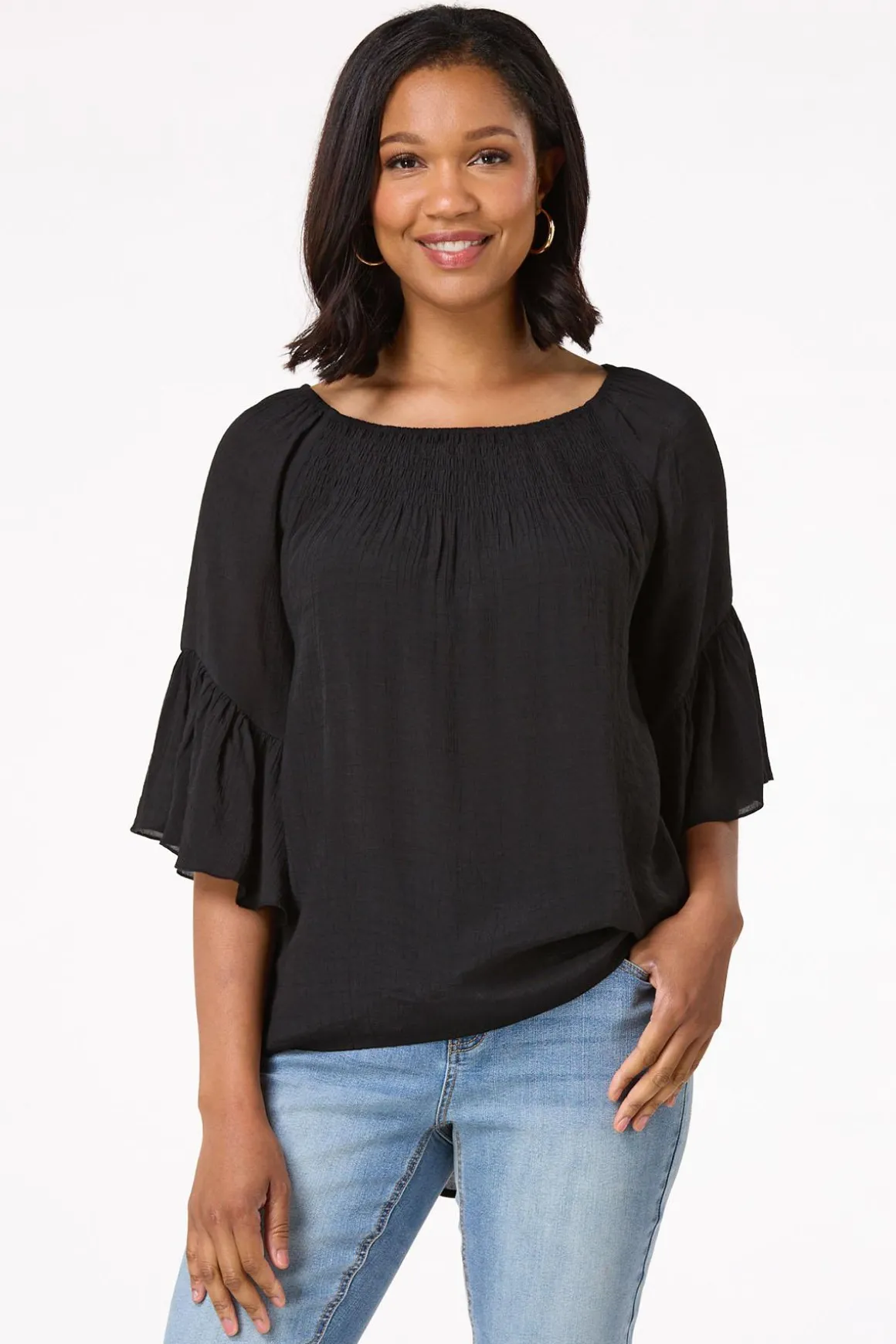 Ruffled Bell Sleeve Top