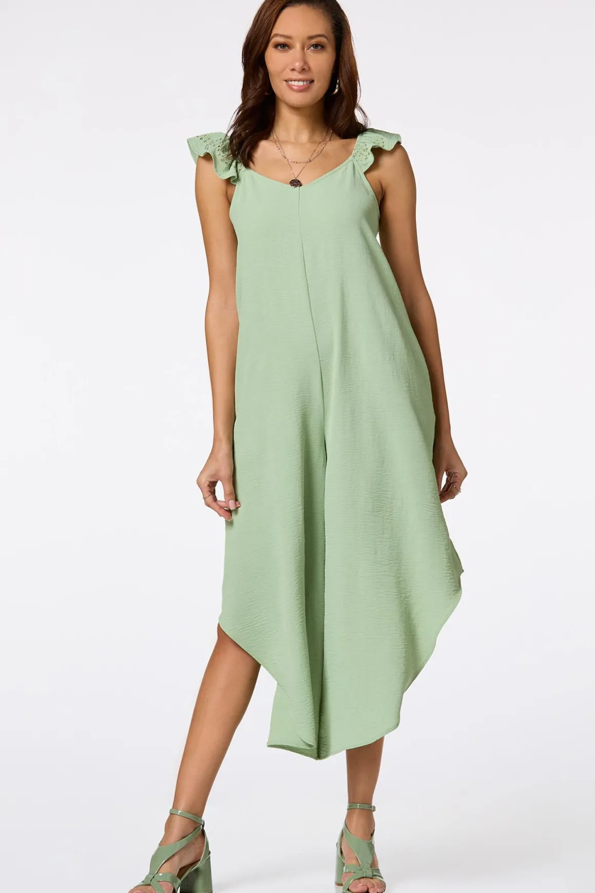 Ruffled Eyelet Genie Jumpsuit