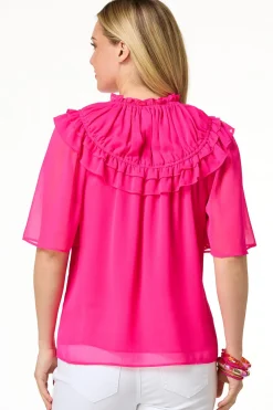 Ruffled Flutter Sleeve Top