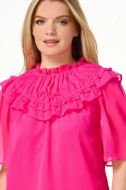 Ruffled Flutter Sleeve Top