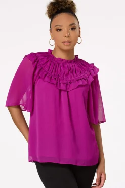 Ruffled Neck Top