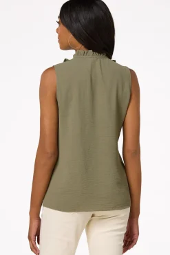 Ruffled V- Neck Tank