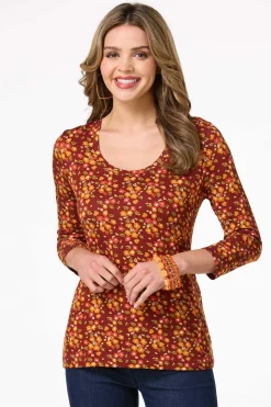 Rust Floral Top