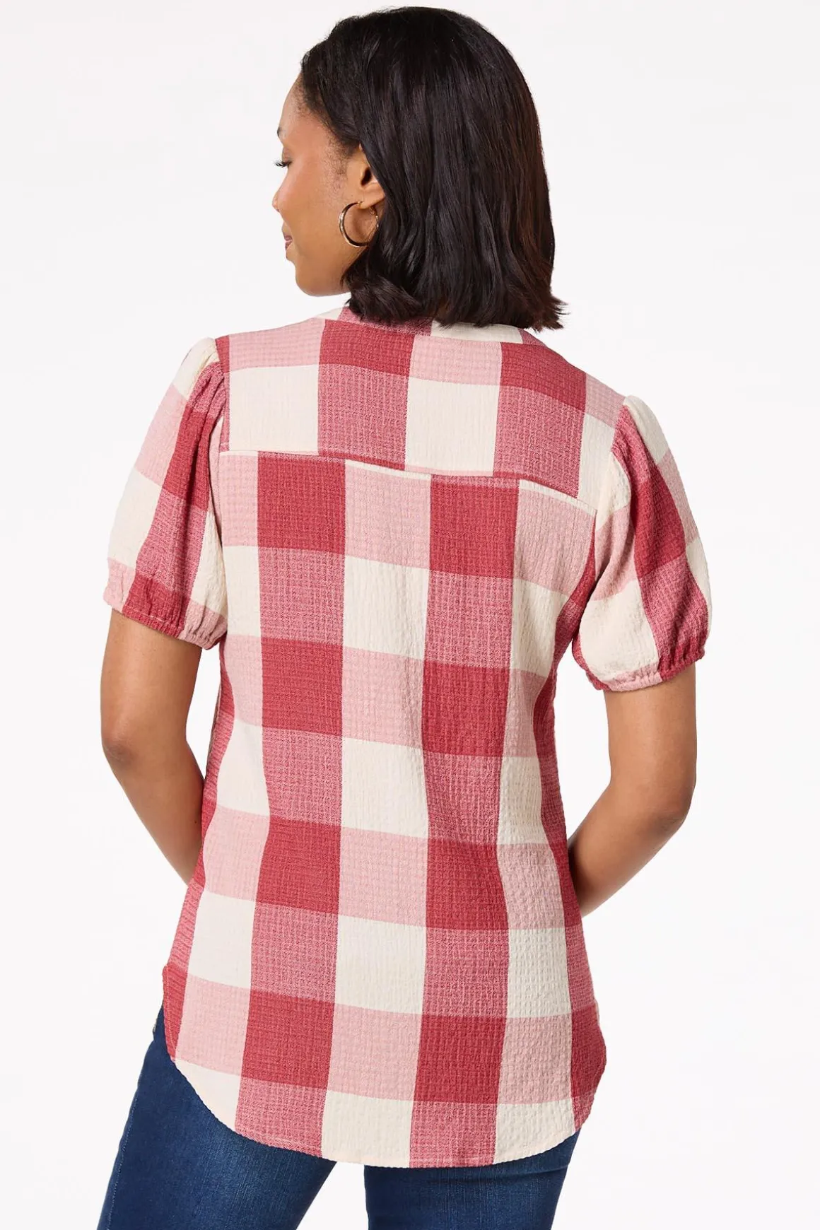 Scarlett Check Waffle Top