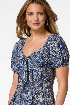 Seamed Bubble Sleeve Dress
