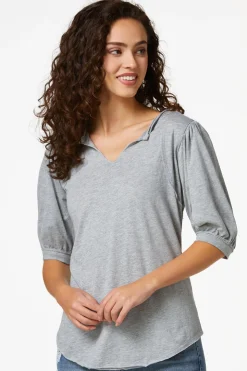 Seamed Puff Sleeve Top