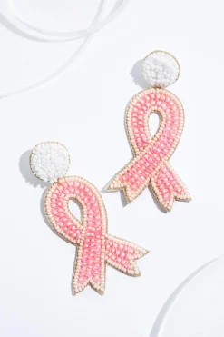 Seed Bead Awareness Ribbon Earrings
