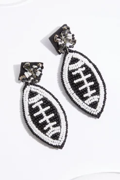 Seed Bead Football Earrings