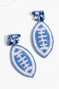 Seed Bead Football Earrings