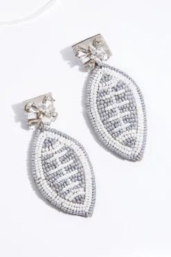 Seed Bead Football Earrings