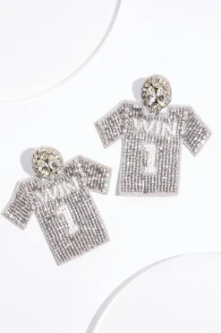 Seed Bead Jersey Earrings