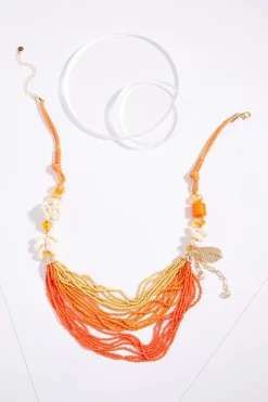 Seed Bead Shell Short Necklace