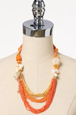 Seed Bead Shell Short Necklace