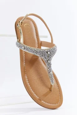 Seed Bead Slingback Sandals