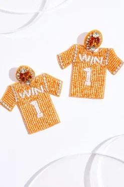 Seed Bead Win Jersey Earrings