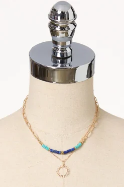 Semi- Precious Layered Short Necklace Set