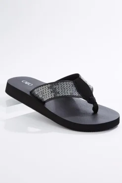 Sequin Band Flip Flops