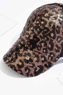 Sequin Leopard Baseball Hat