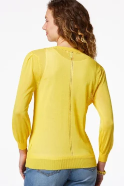 Sheer Balloon Sleeve Cardigan