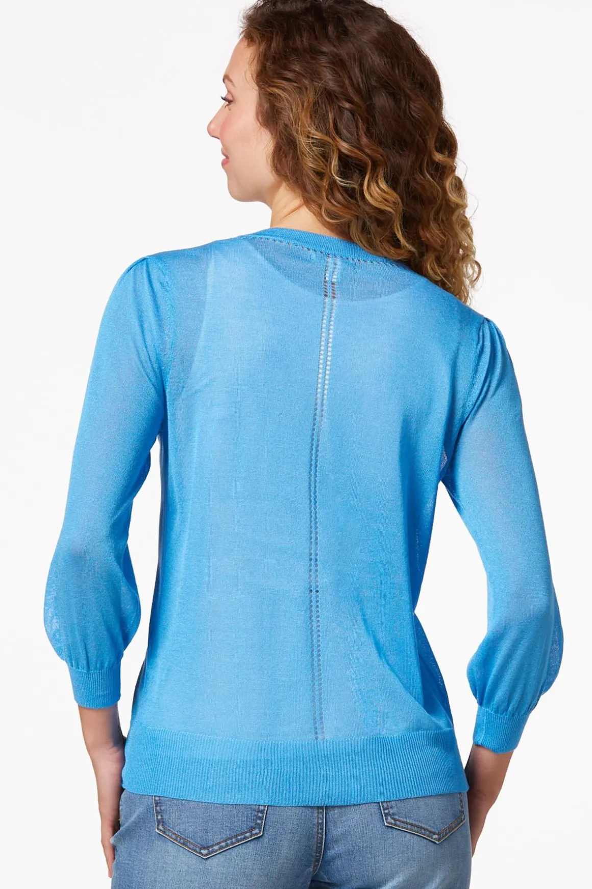 Sheer Balloon Sleeve Cardigan