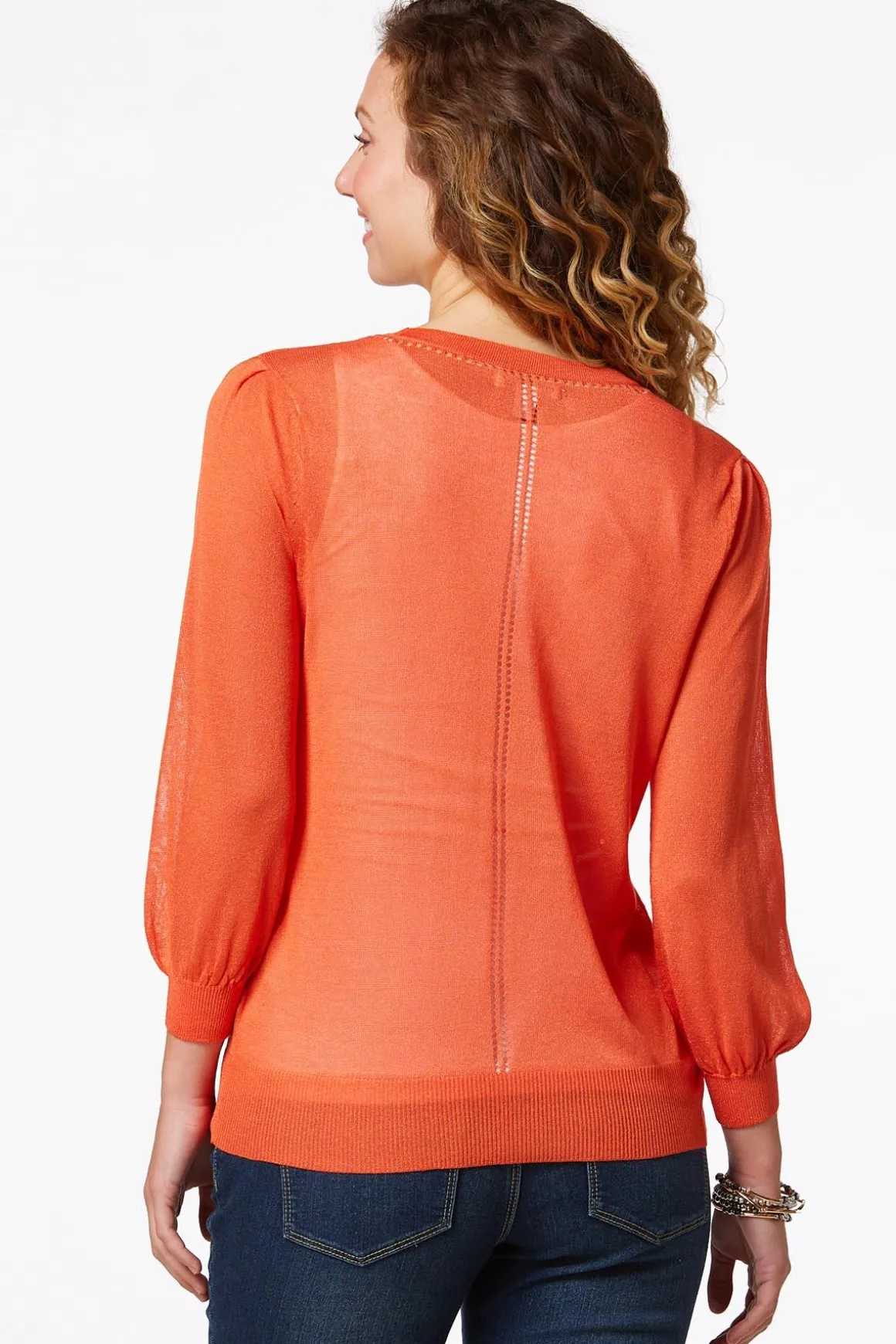 Sheer Balloon Sleeve Cardigan