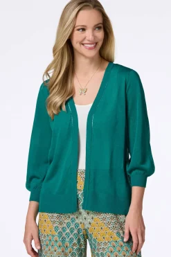 Sheer Balloon Sleeve Cardigan