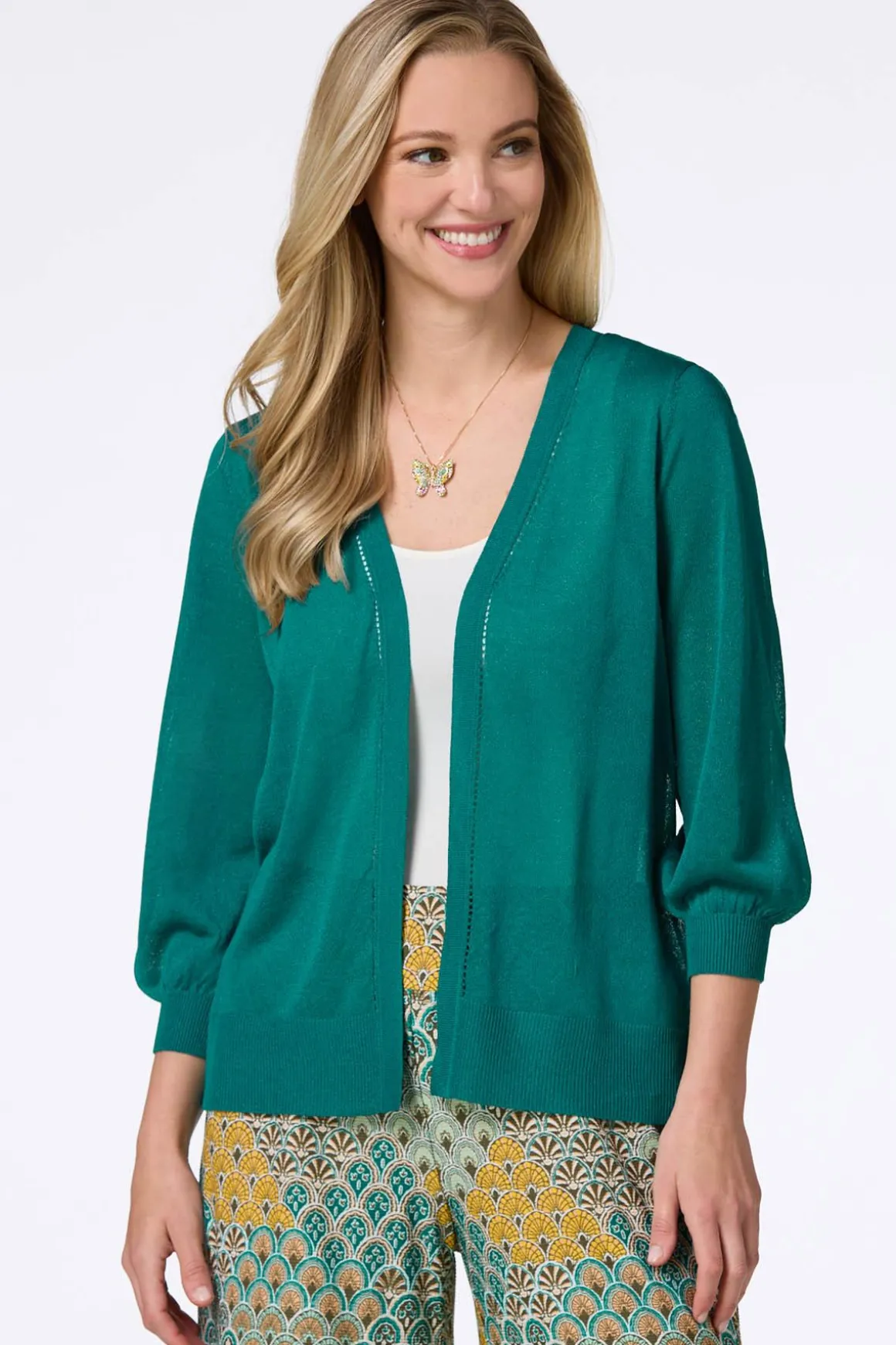 Sheer Balloon Sleeve Cardigan