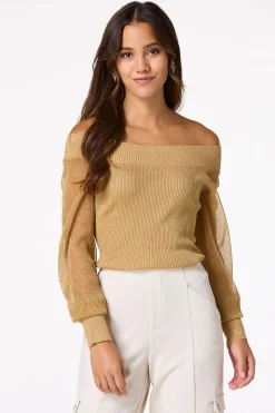 Shimmery Gold Metallic Sweater