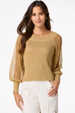 Shimmery Gold Metallic Sweater