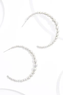 Silver Ball Hoop Earrings