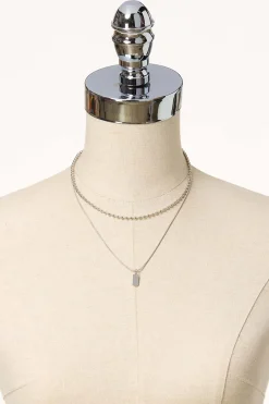Silver Charm Short Layered Necklace