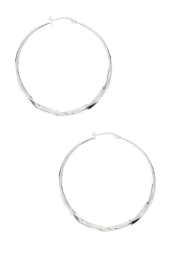 Silver Twist Hoop Earrings