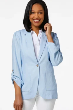 Sky Blue Linen Blazer