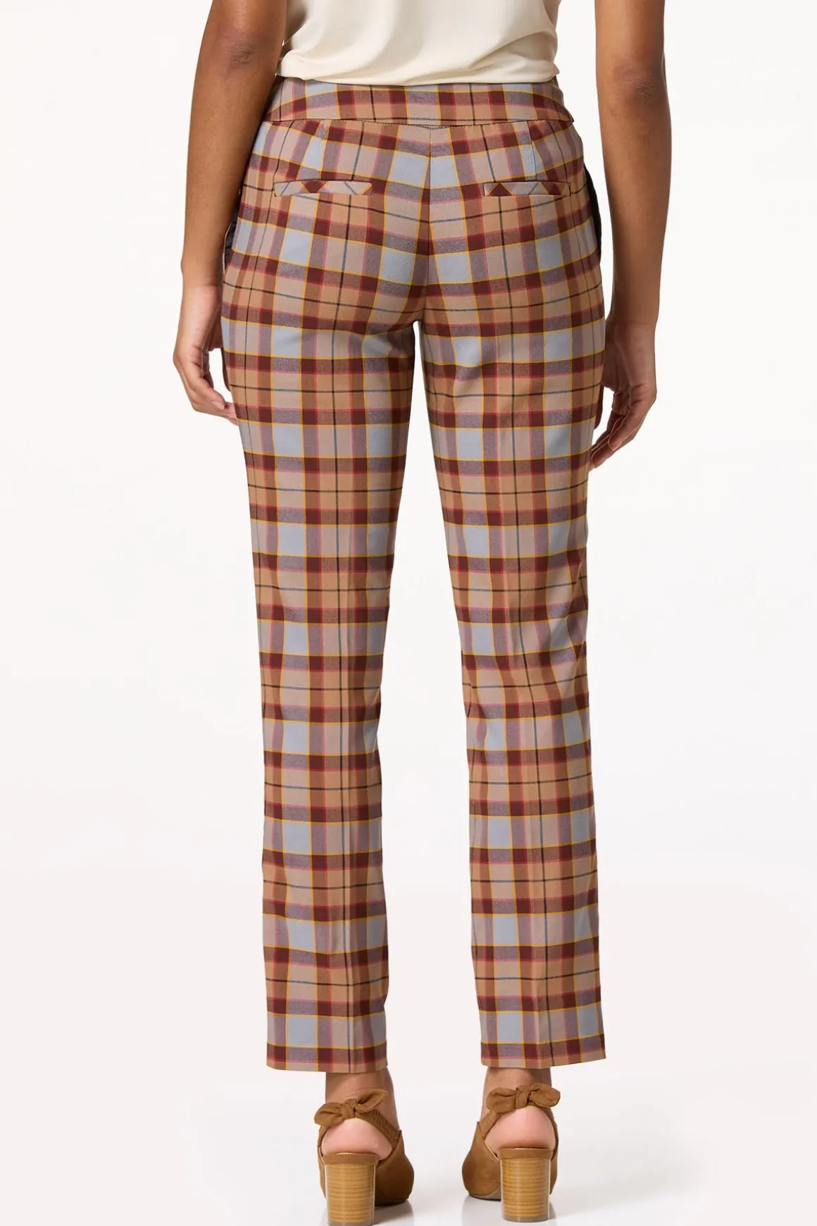 Slim Plaid Pants