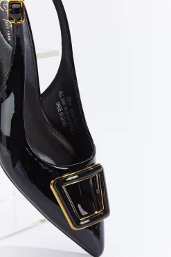 Slingback Patent Pumps